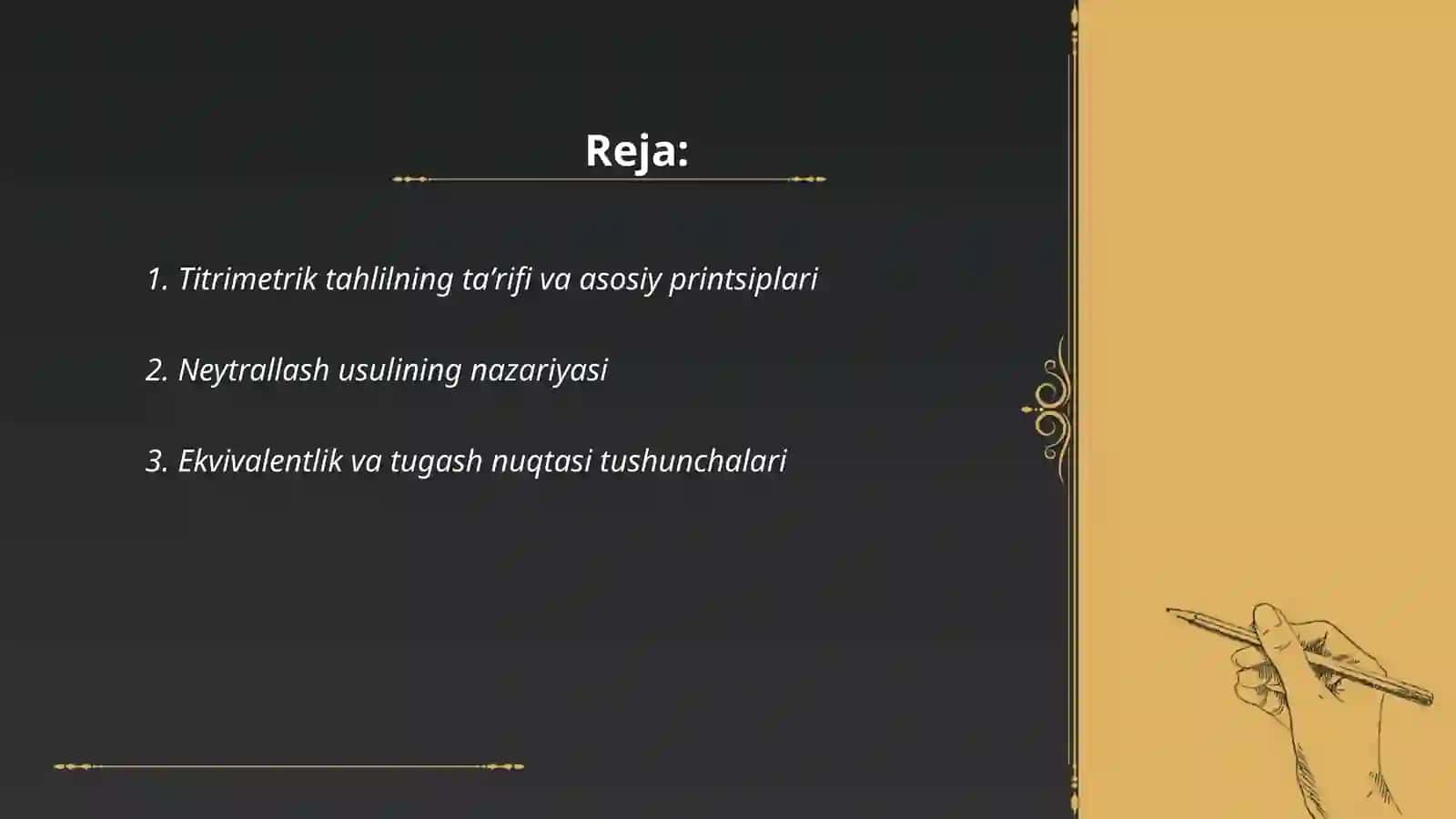 Titrimetrik tahlilning taʼrifi va asosiy printsiplari 2