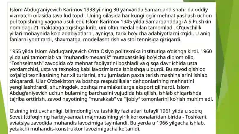 Islom Abdug‘aniyevich Karimovning Yorqin Xotirasiga Bag`ishlanadi 2