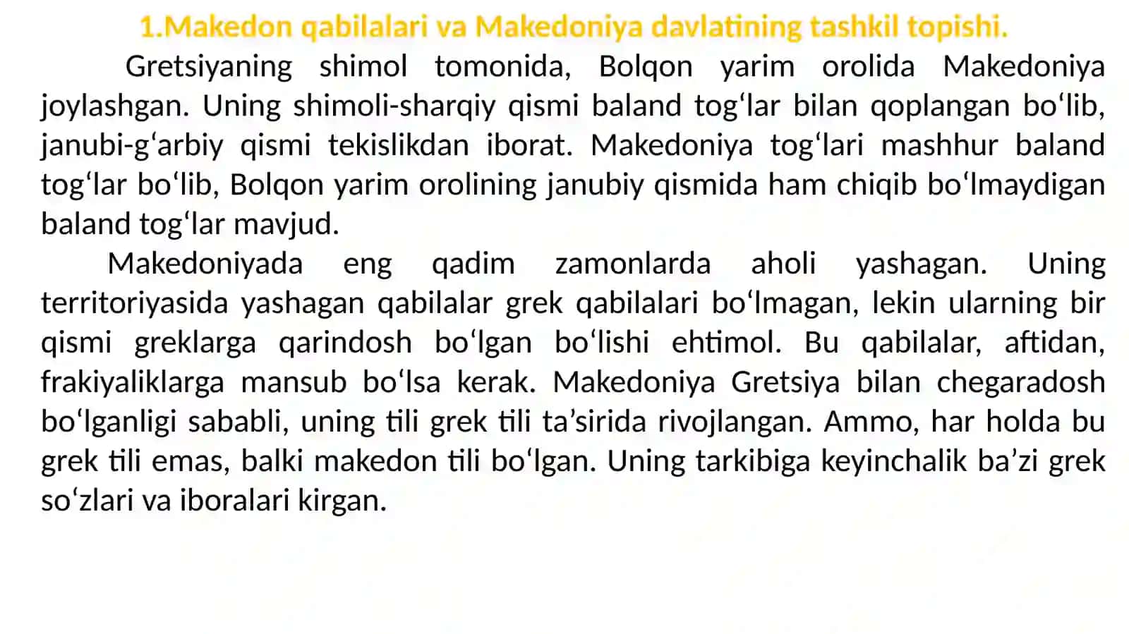 MAKEDONIYANING YUKSALISHI.YUNONISTONDA MAKEDON HUKMRONLIGINING O‘RNATILISHI 2