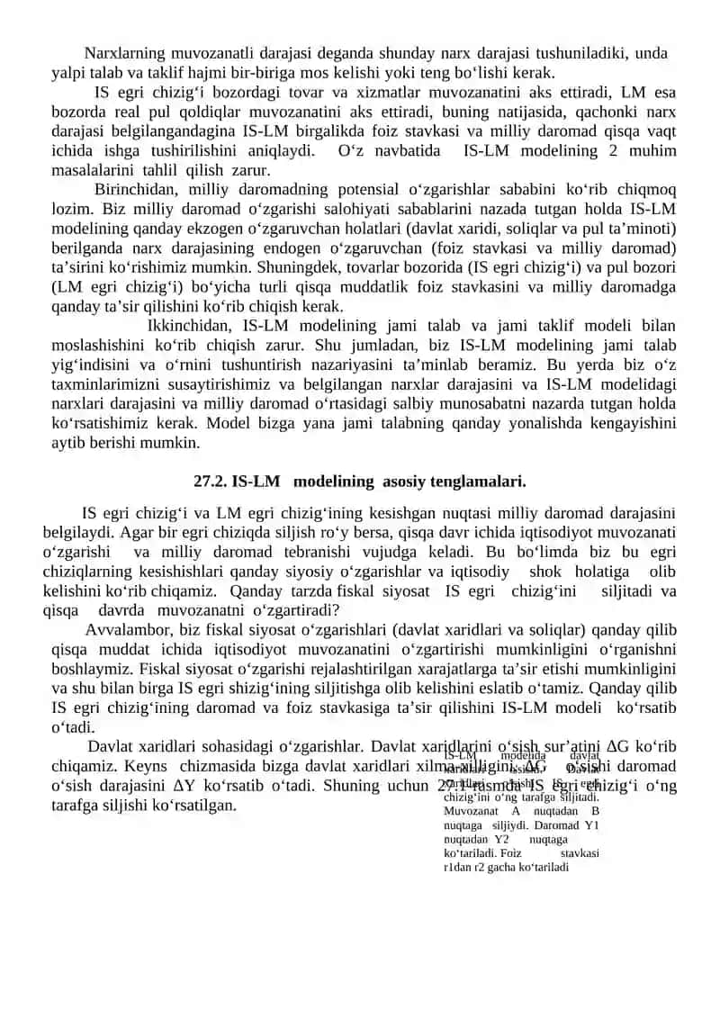 IS-LM MODELI VA UNING QOʻLLANILISHI 2