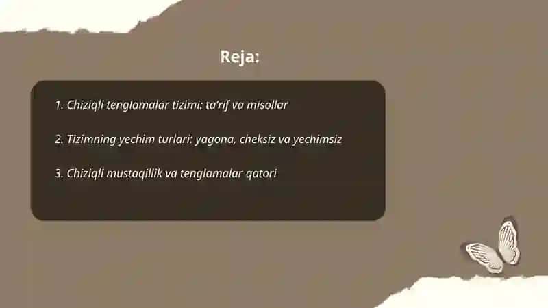 Chiziqli tenglamalar sistemasi va ularning yechish usullari 2