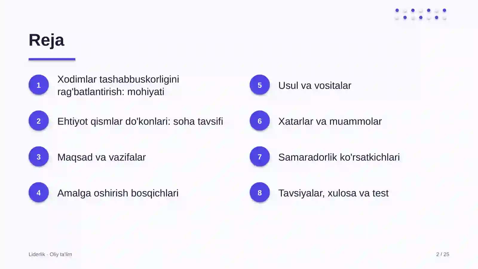 ehtiyot qismlar do'konlarida xodimlarning tashabbuskorligini rag'batlantirish 1718 2