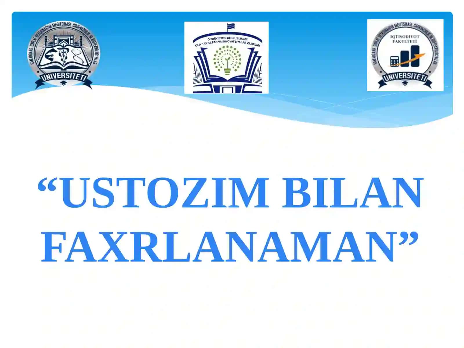 SHOGIRDIM KELAJAGI UCHUN MAS’ULMAN 2