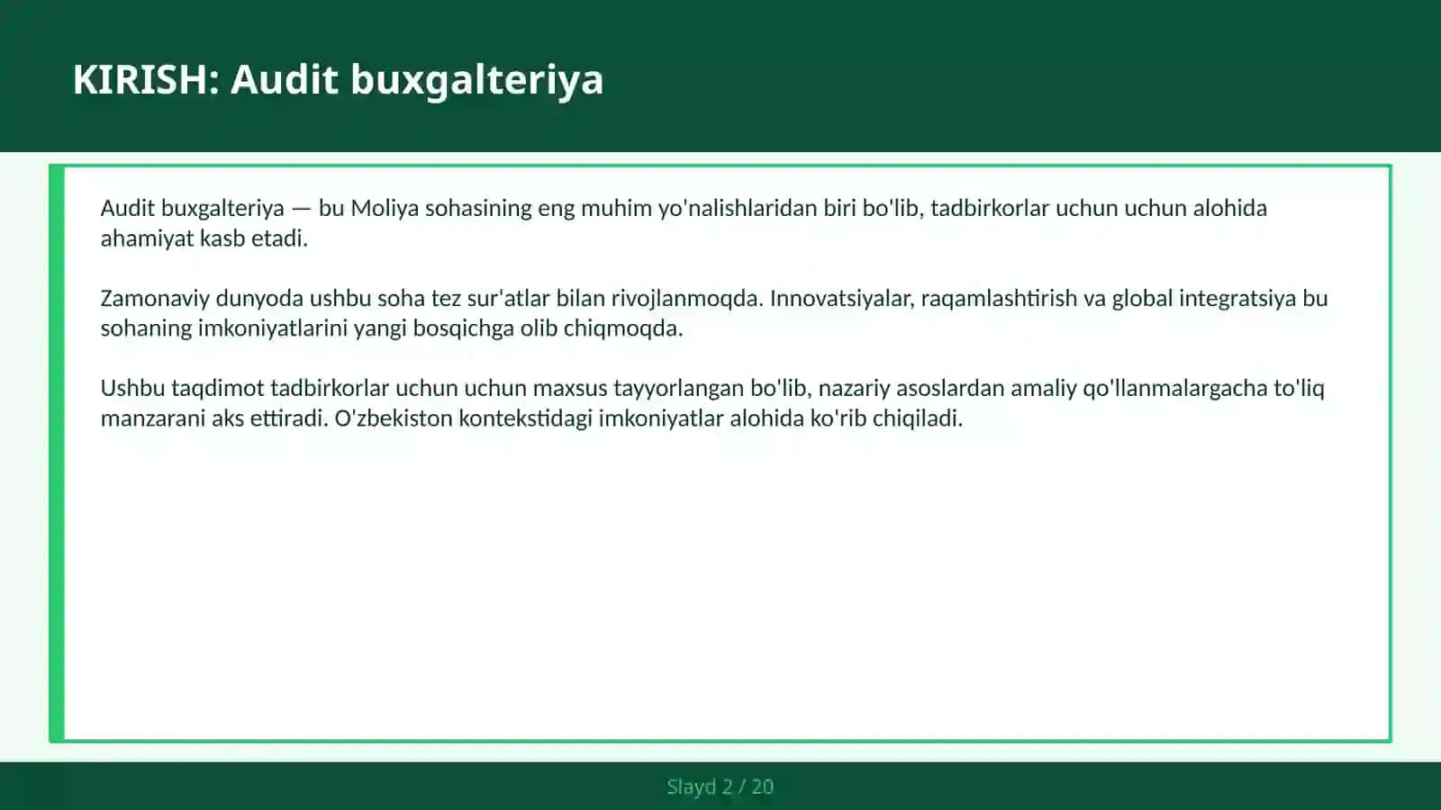 Audit buxgalteriya 2