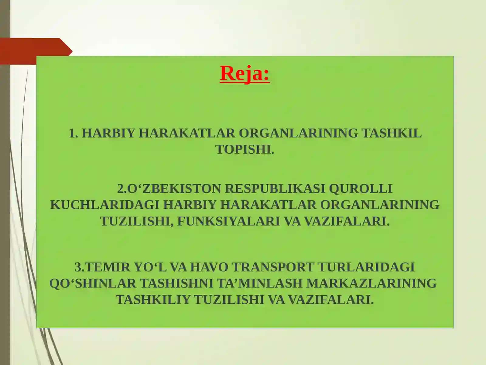 Harbiy Harakatlar Organlarining Tashkil Topishi 2