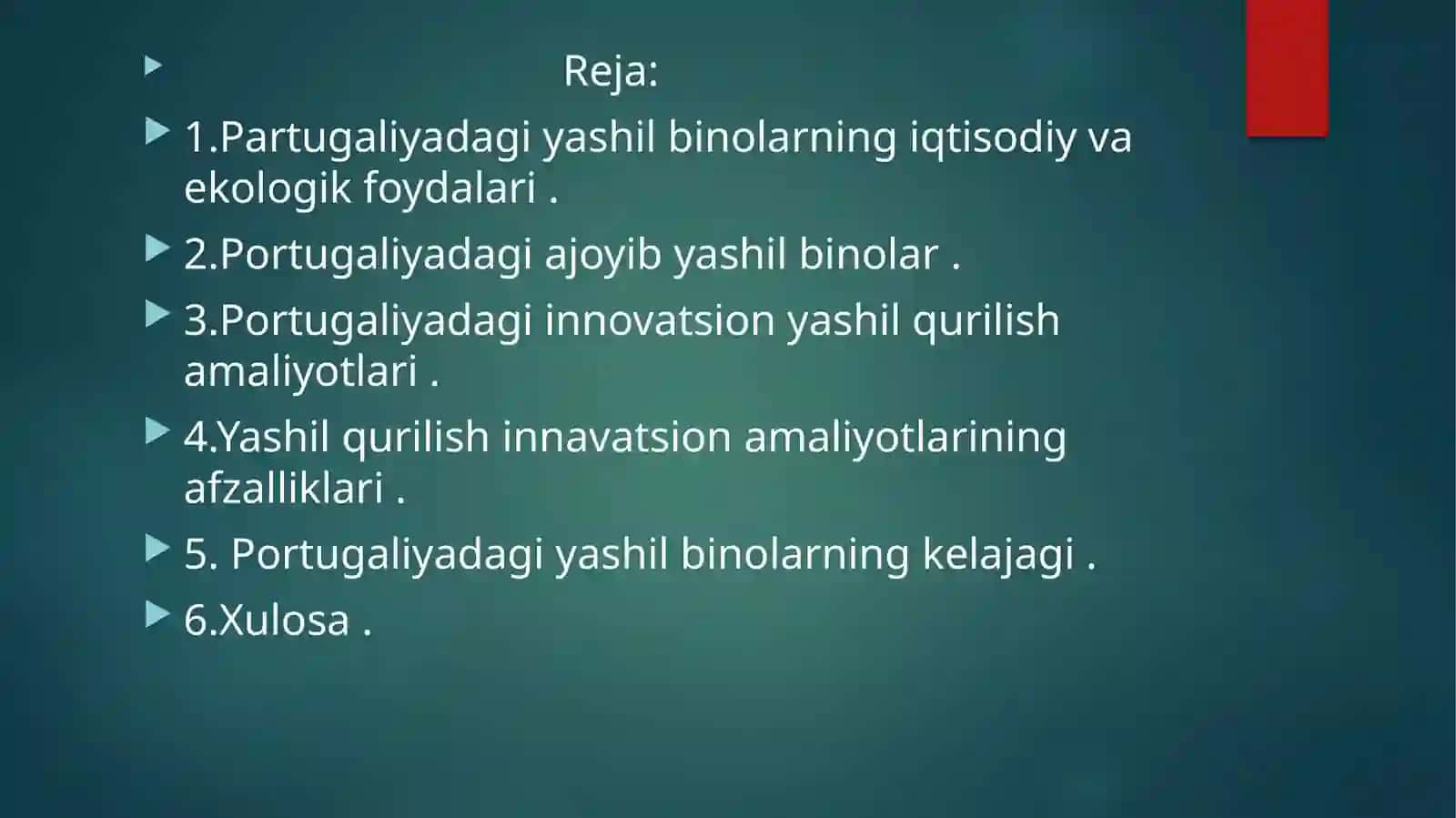 PARTUGALIYANING YASHIL IQTISODIYOTI 2
