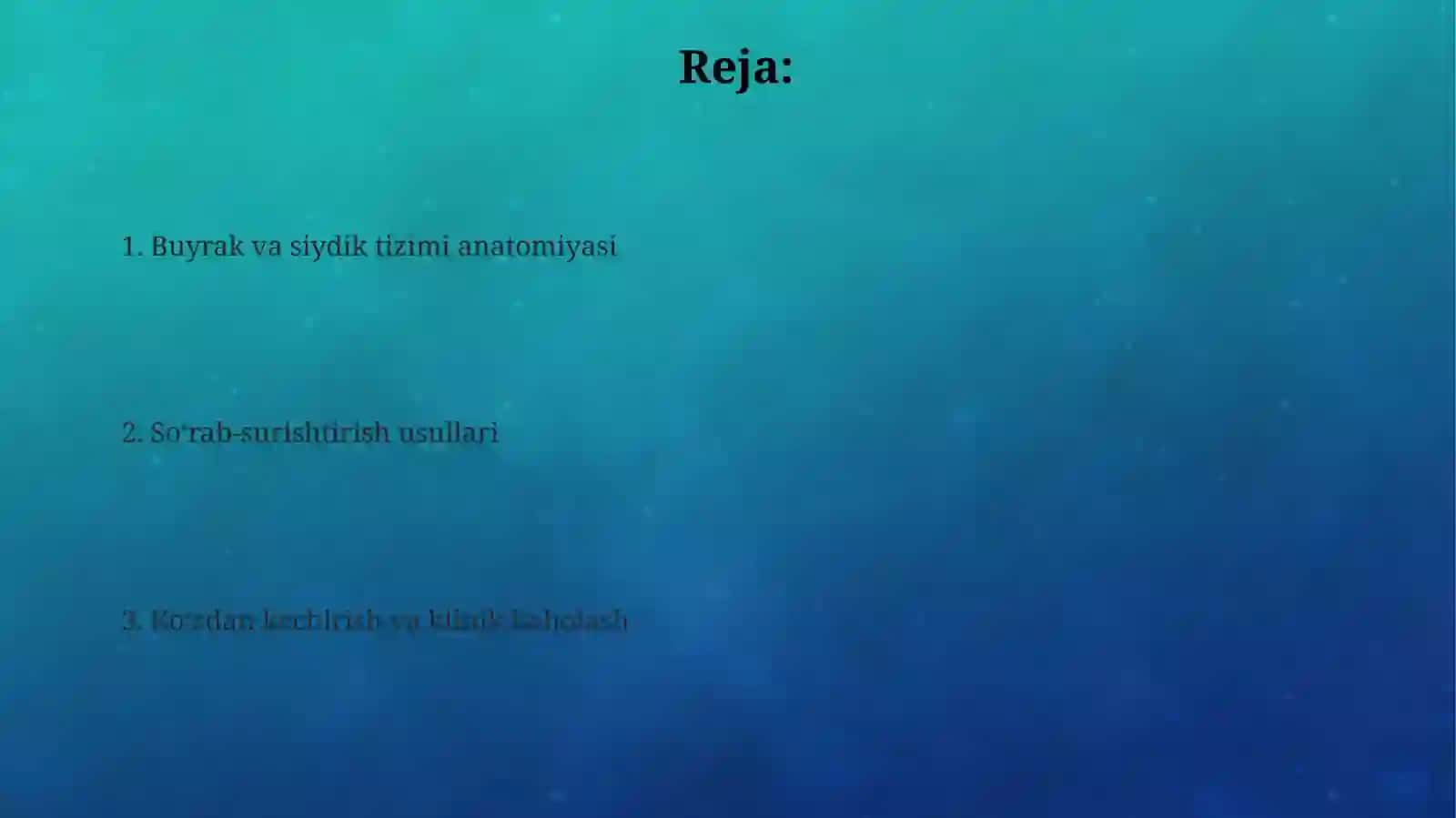 Buyrak va peshob tizimi 2