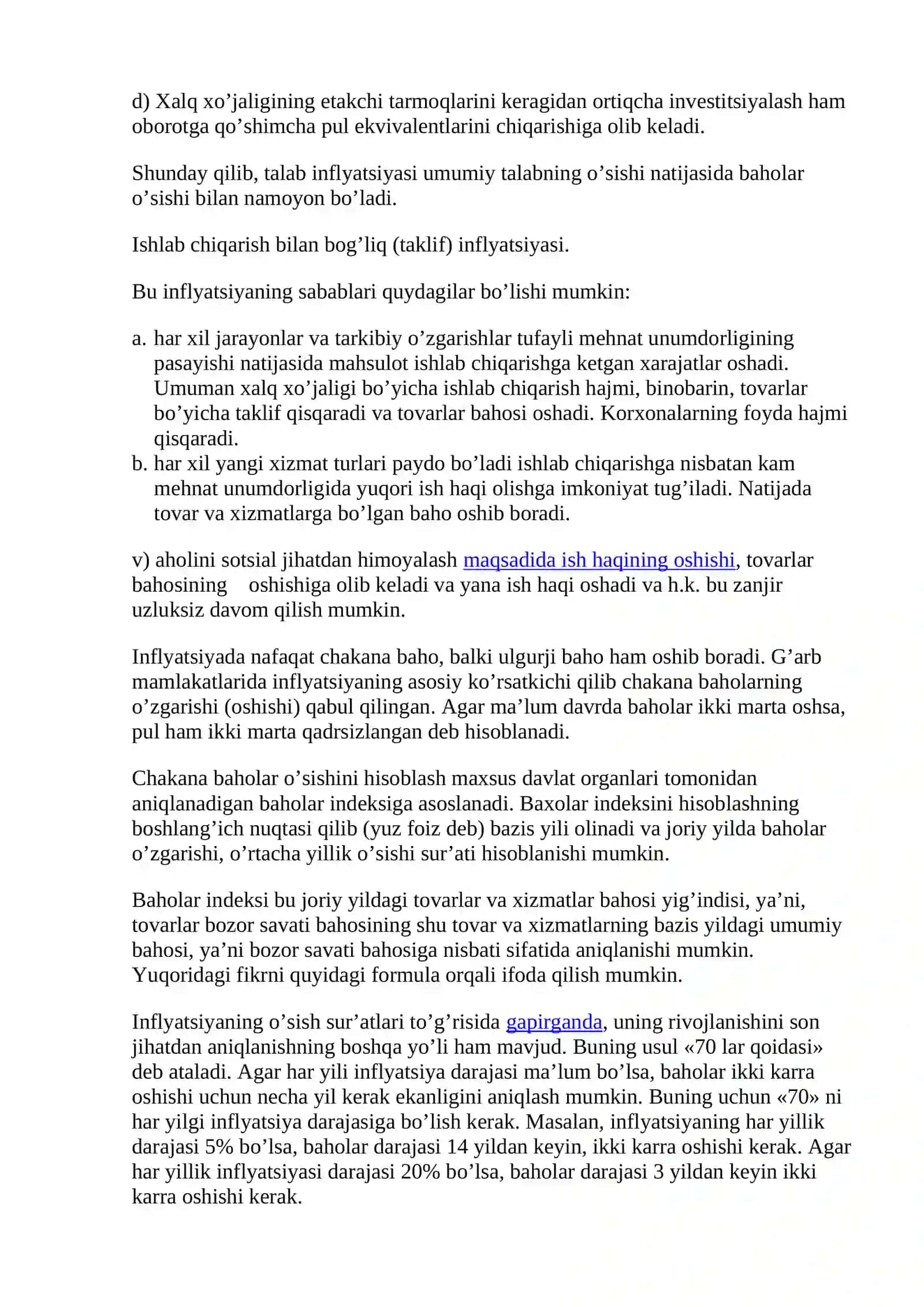 Inflyatsiya turlаri vа shakillari 2