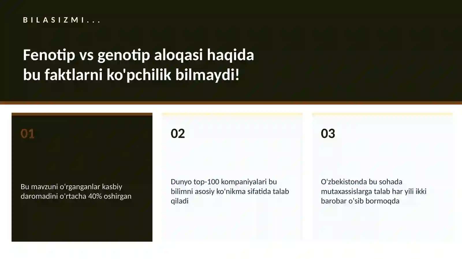 BIOTEXNOLOGIYA VA GENOMIKA 2