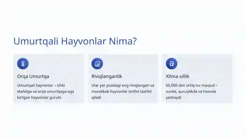 Umurtqali Hayvonlar Sinflari: Tabiatdagi Murakkab Tuzilmalar 2