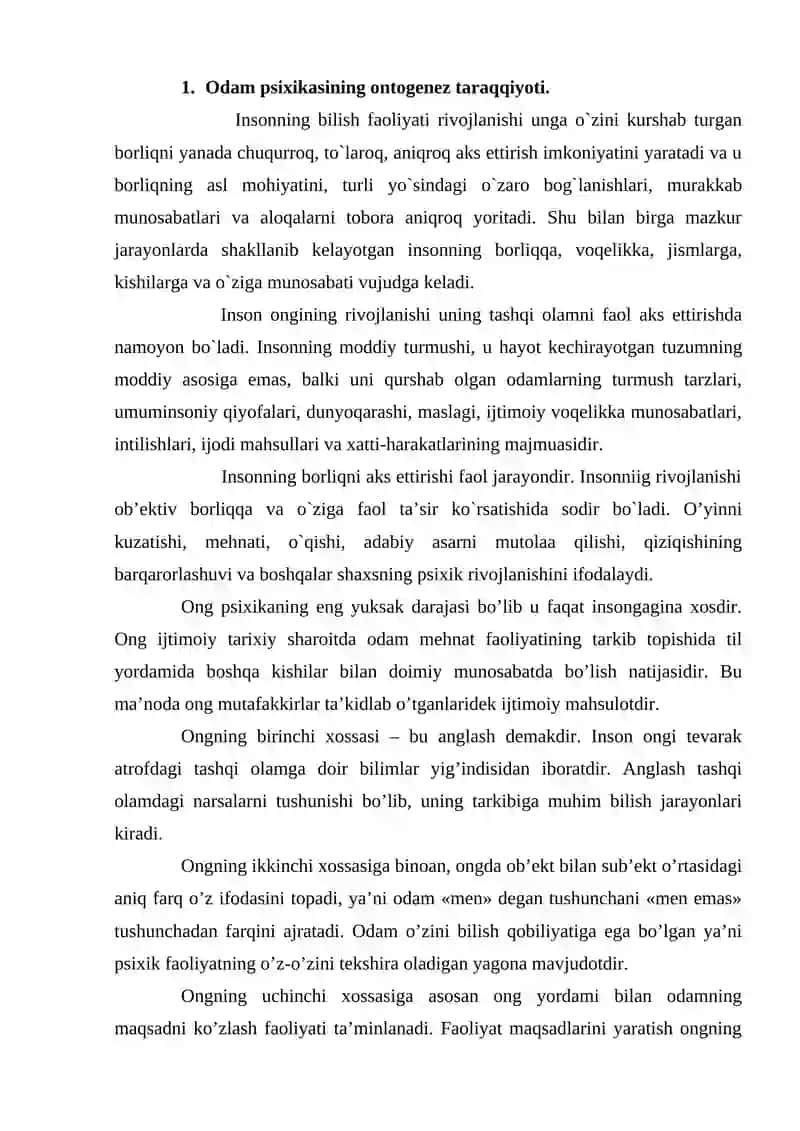 Оdam psiхikasining оntоgеnеz taraqqiyoti 2