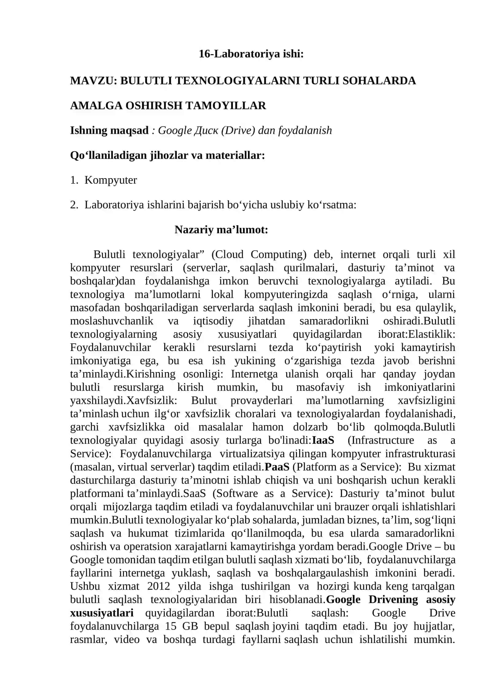 LABORATORIYA ISHI №16 2