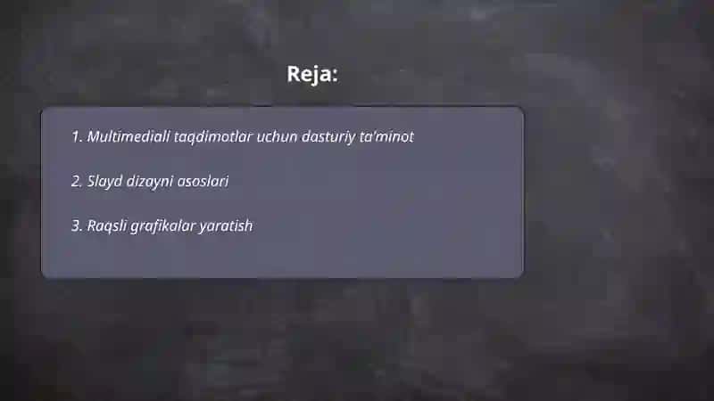 Multimediali taqdimotlar yaratish 2