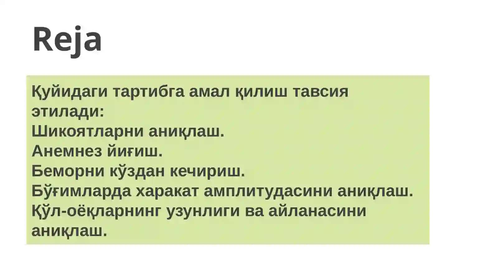 travmatologik va ortopedik bemorlarni tekshirish usullari 2