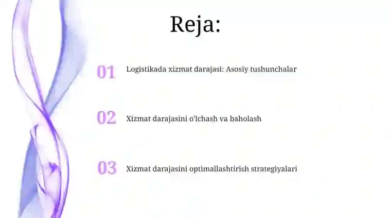 Logistikadaxizmatko‘rsatishdarajasi 2