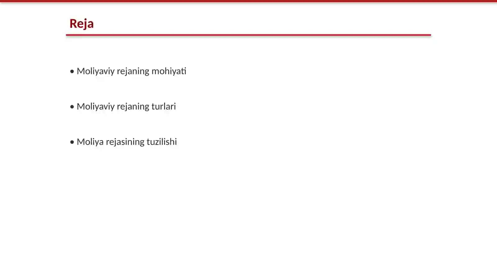 Moliyaviy rejaning turlari va tuzilishi 2