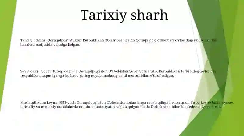 Qoraqolpogiston Respublikasi Tarixi 2