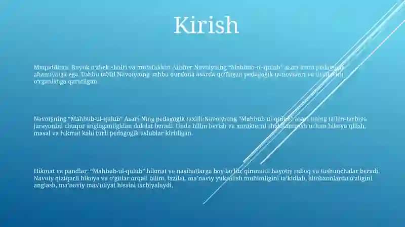Navoiyning “Mahbub- Ul- Qulub” Asari-Ning Pedagogik Tahlili 2