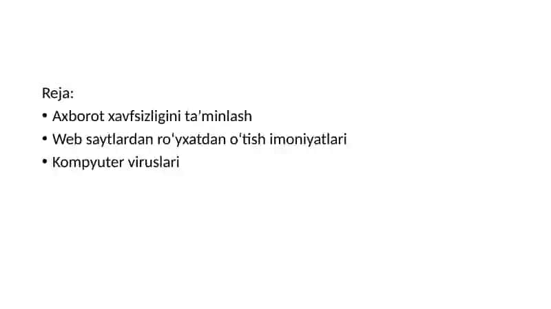 Kompyuter tarmoqlari, tarmoq xavfsizligi 2