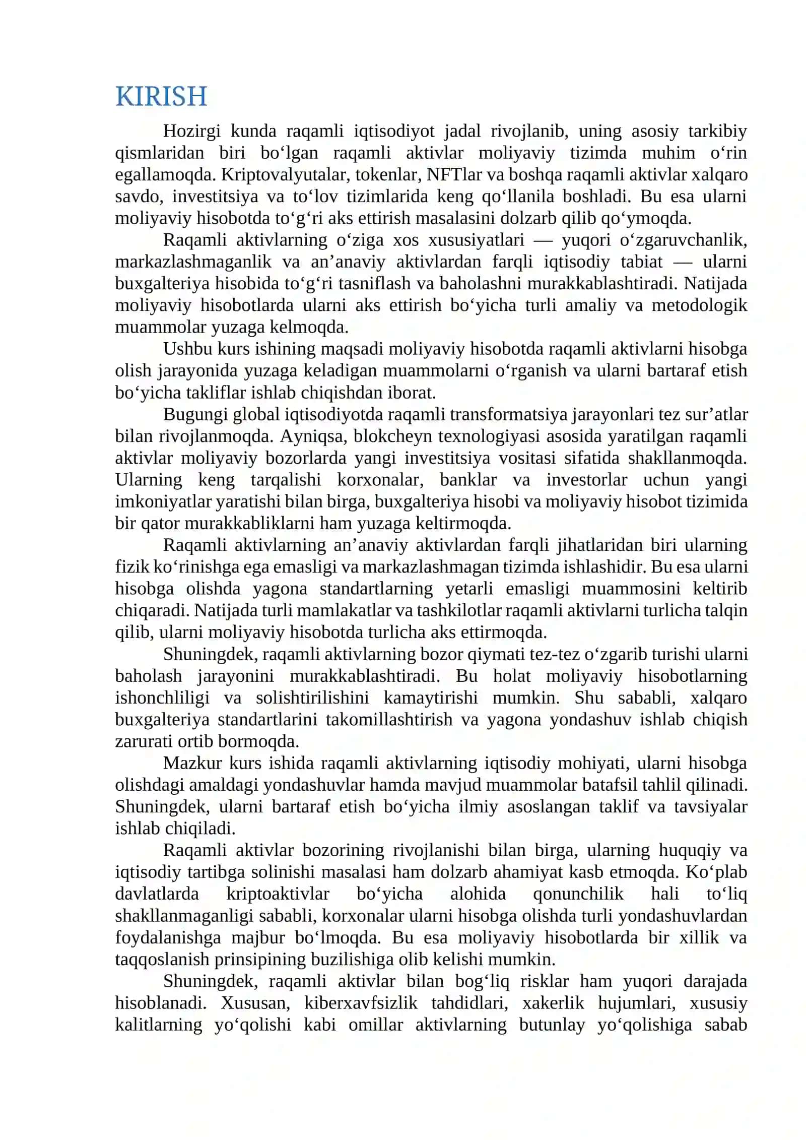 Raqamli Aktivlarni Hisobga Olish Muammolari 2