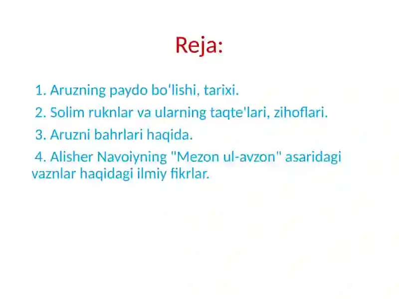 ARUZ SHE'RIY TIZIMI 2