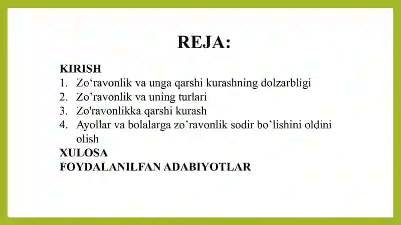 Zo'ravonlikka qarshi kurash 2