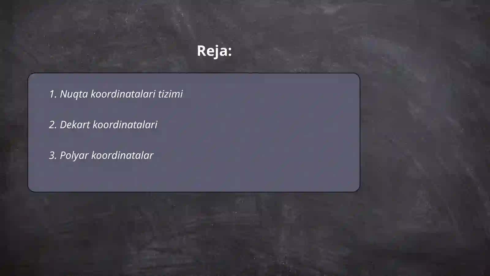 Nuqta kordinatasi 2