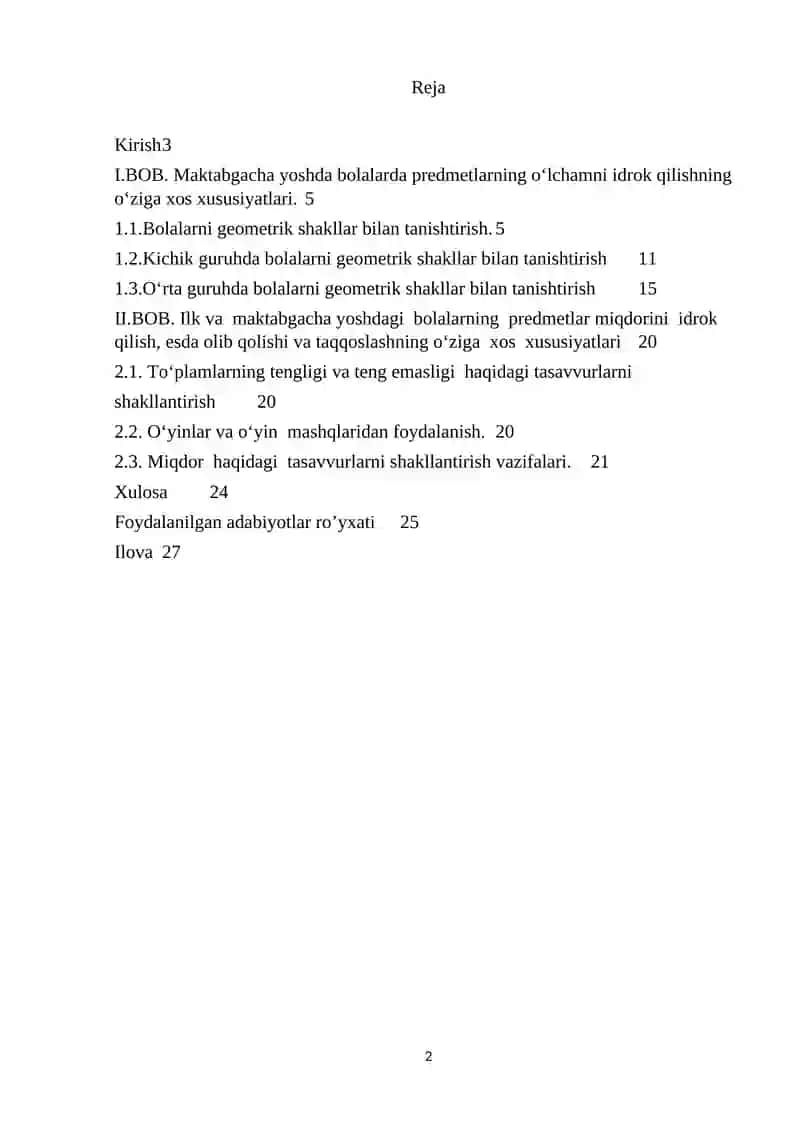 Maktagacha yoshdagi bolalarda predmetlarning o'lchamini idrok qilishning o'ziga xos xususiyatlari 2