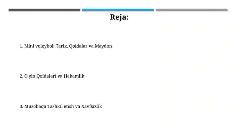 Mini voleybol: Tarix, Qoidalar va Maydon 2