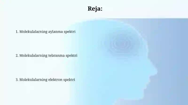 Molekulalarning aylanma tebranma va elektron spektrlari 2