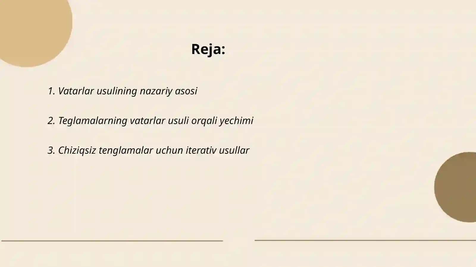 Vatarlar metodining nazariy asoslari 2