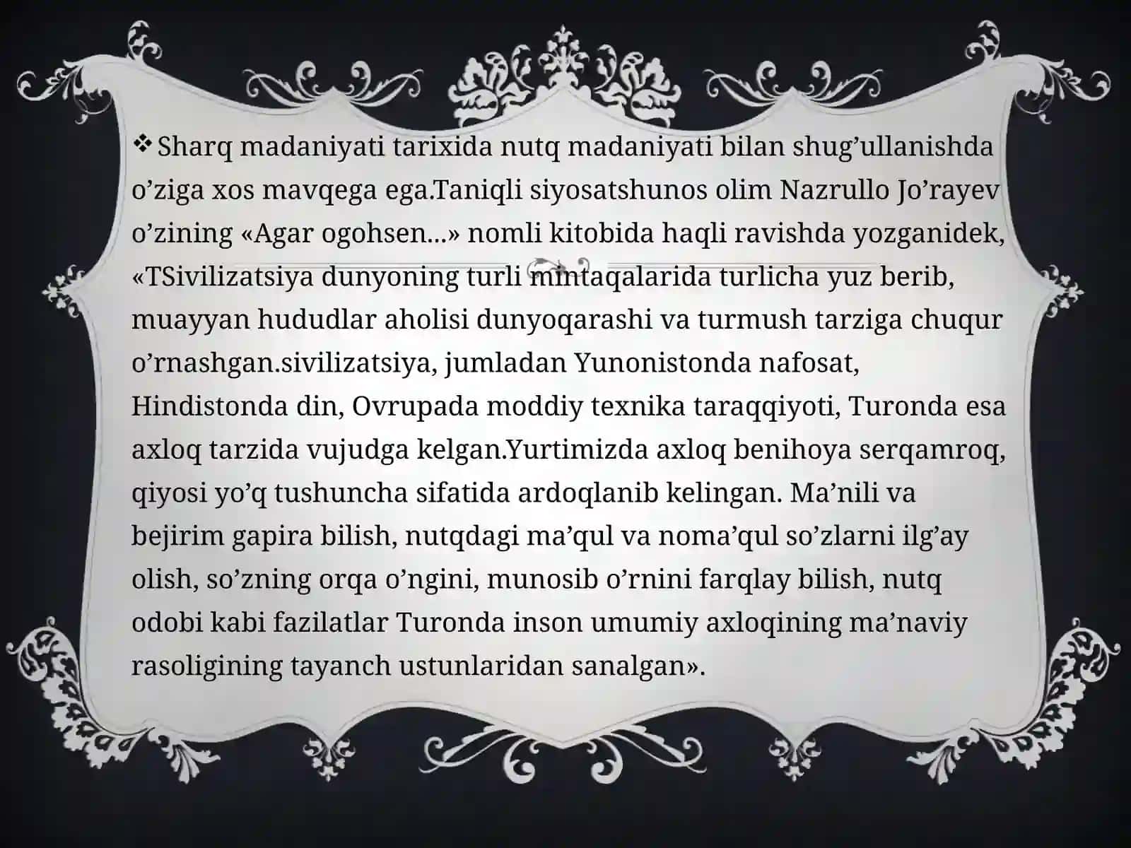 SHARQ MADANIYATIDA NOTIQLIK SAN`ATI TARIXI 2