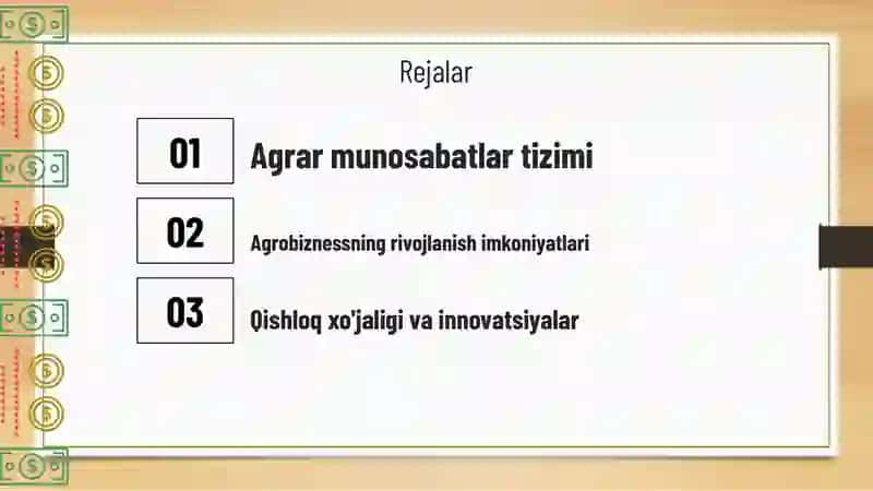 Agrarmunosabatlarvaagrobiznes Rejalar 2