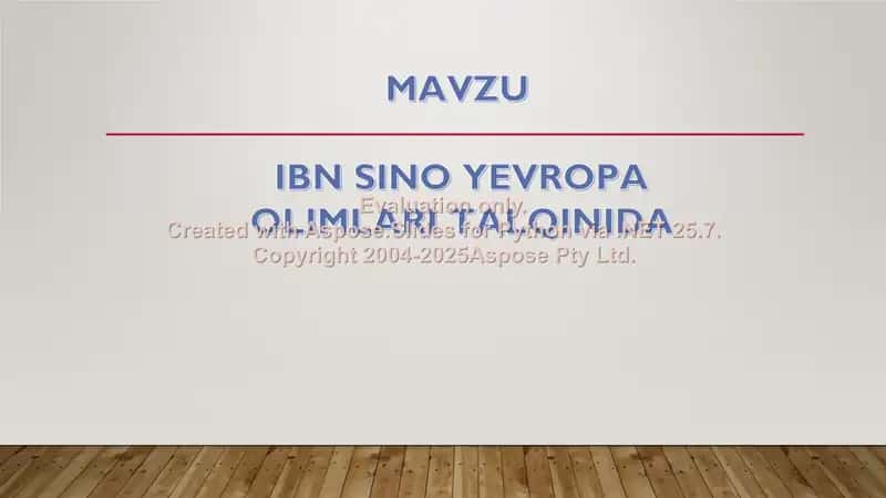 Abu Ali Ibn Sino hayoti va ijodi 2