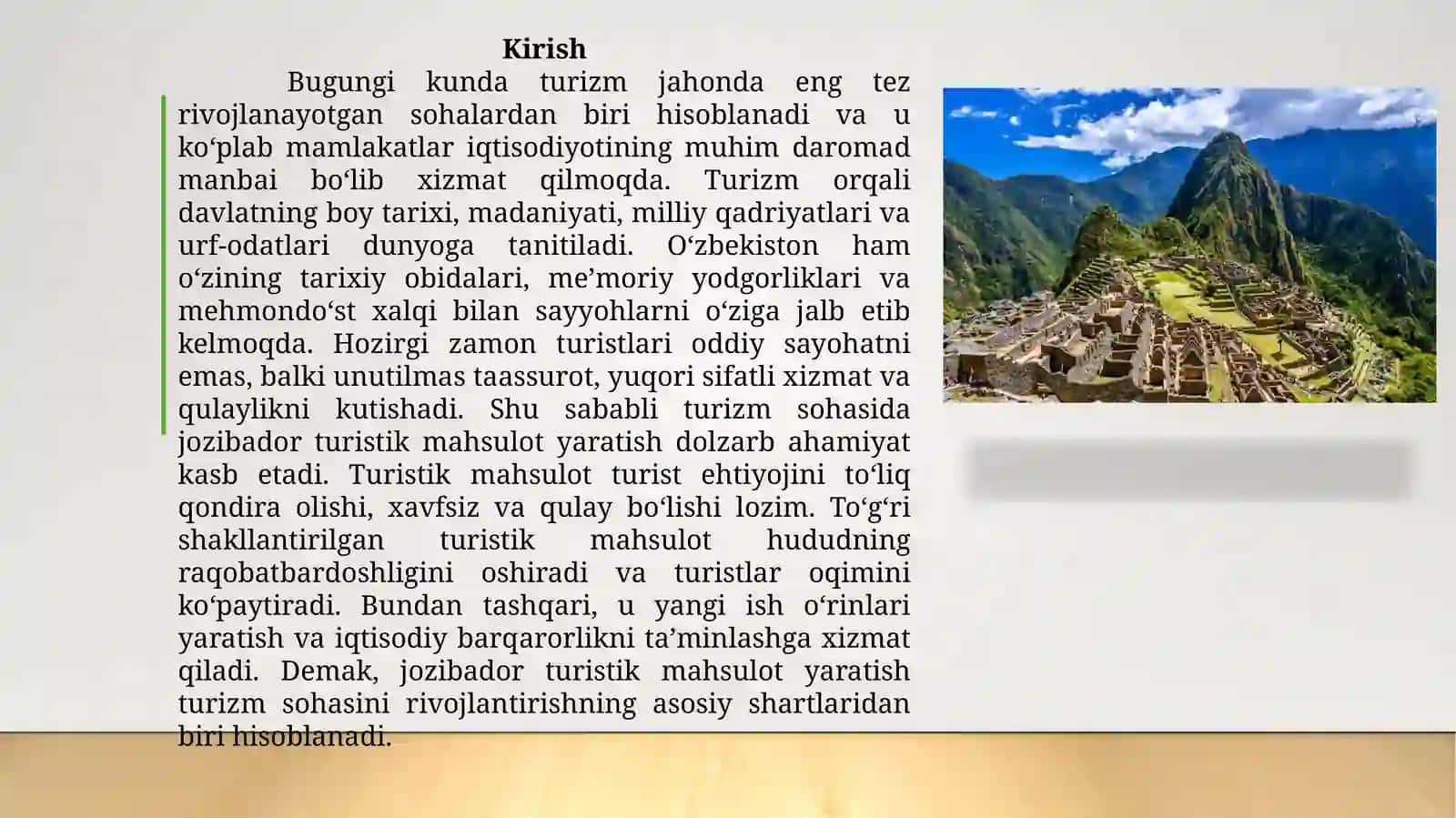 Jozibador turistik mahsulot yaratish 2
