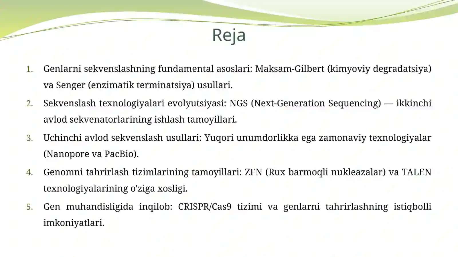 Gen va genomlarni sekvenslash 2