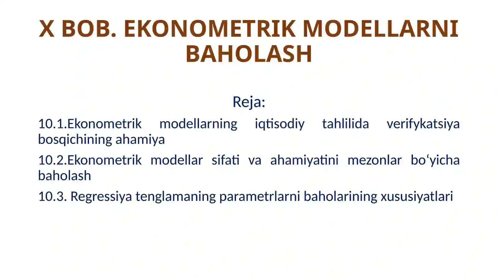 Ko'p omilli ekonometrik tahlili 2