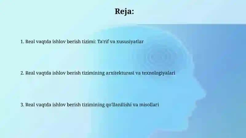Real vaqtda ishlov berish tizimlari 2