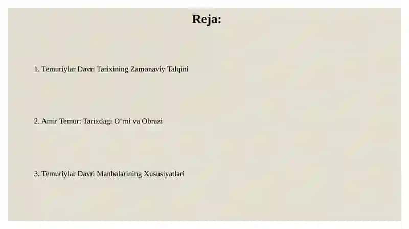 Temuriylar Davri Tarixining Zamonaviy Talqini 2