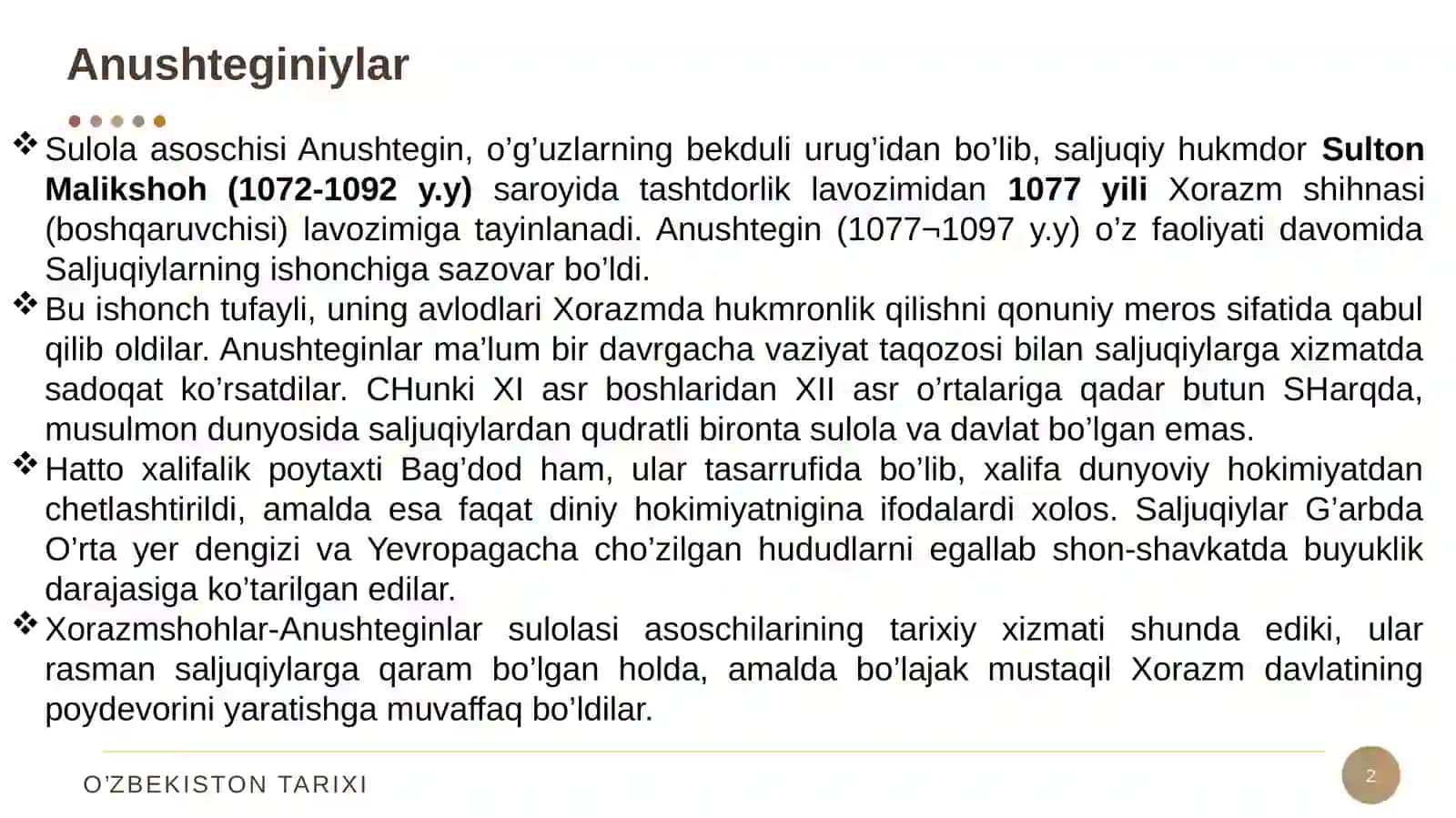 Anushteginiylar 2