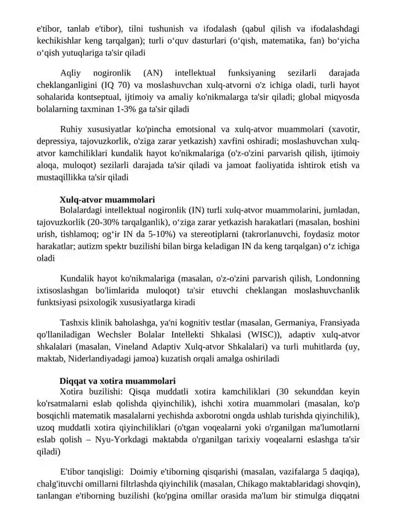 Aqli zaif bolalarning psixologik xususiyatlari 2