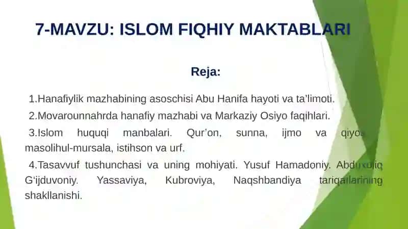 ISLOM FIQHIY MAKTABLARI 2