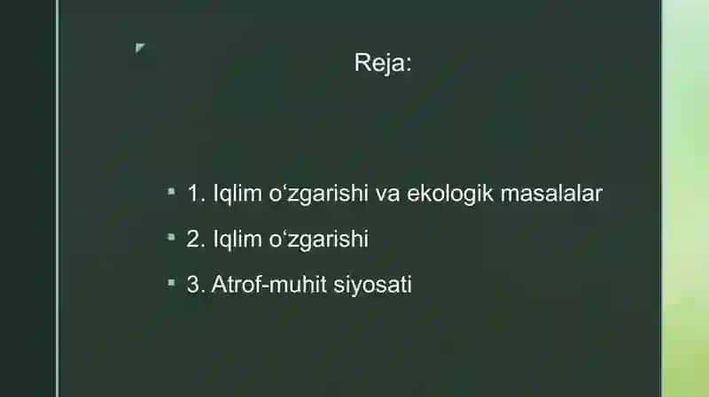 Iqlim o‘zgarishi va ekologik masalalar 2