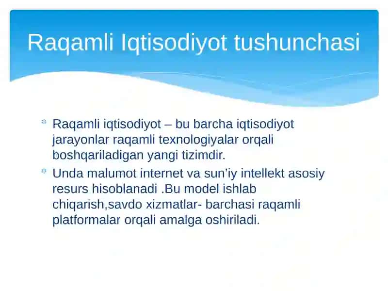 Raqamli iqtisodiyot va Blokcheyn 2