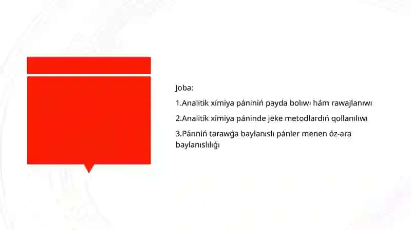 Analitikaliqximiyapáninin paydaboliwi hamrawajlaniwi 2