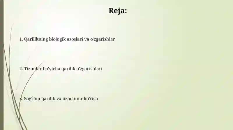 Organizmdagi keksayish davriga xos oʻzgarishlar 2