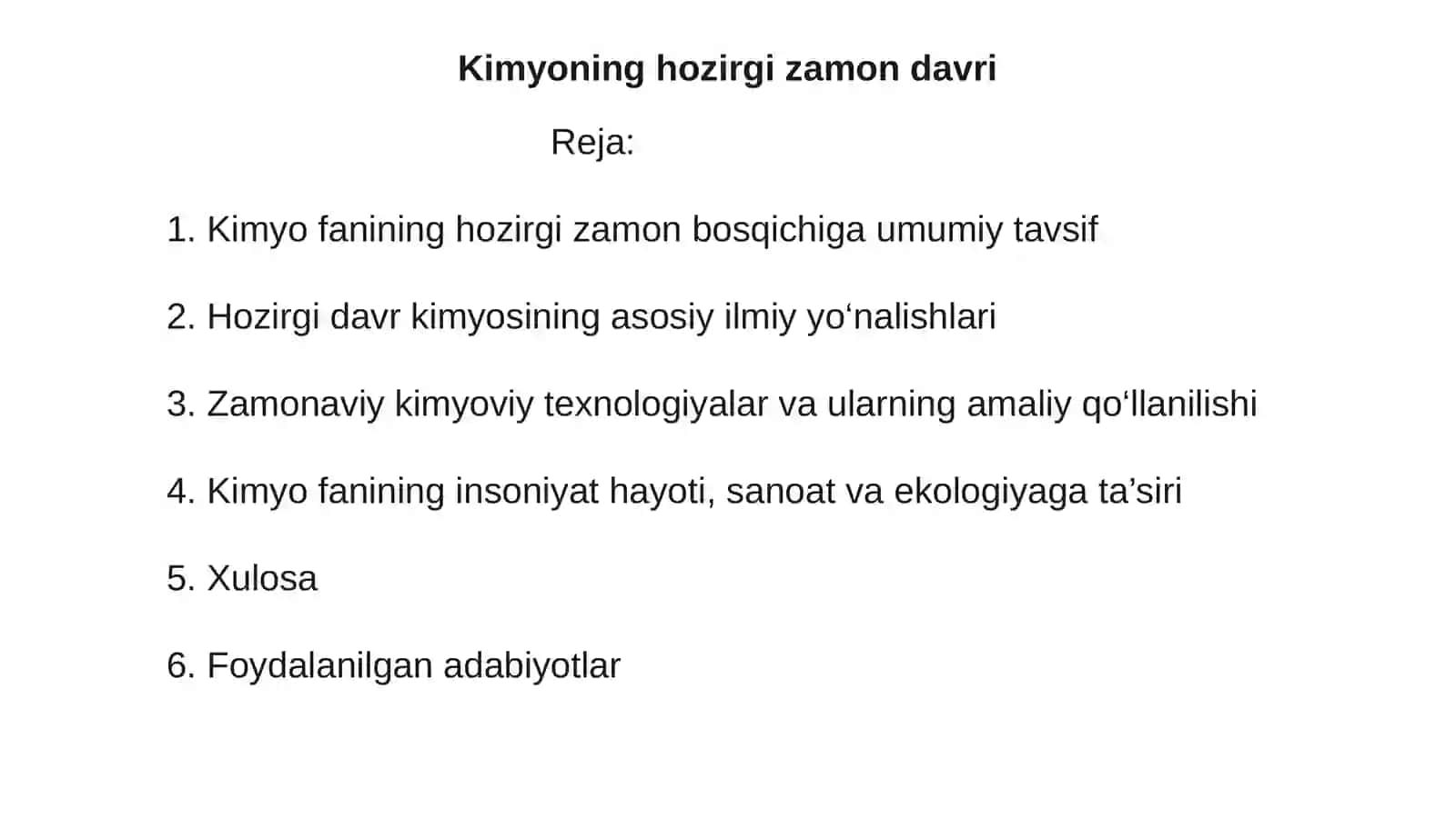 Kimyoning xozirgi zamon davri 2