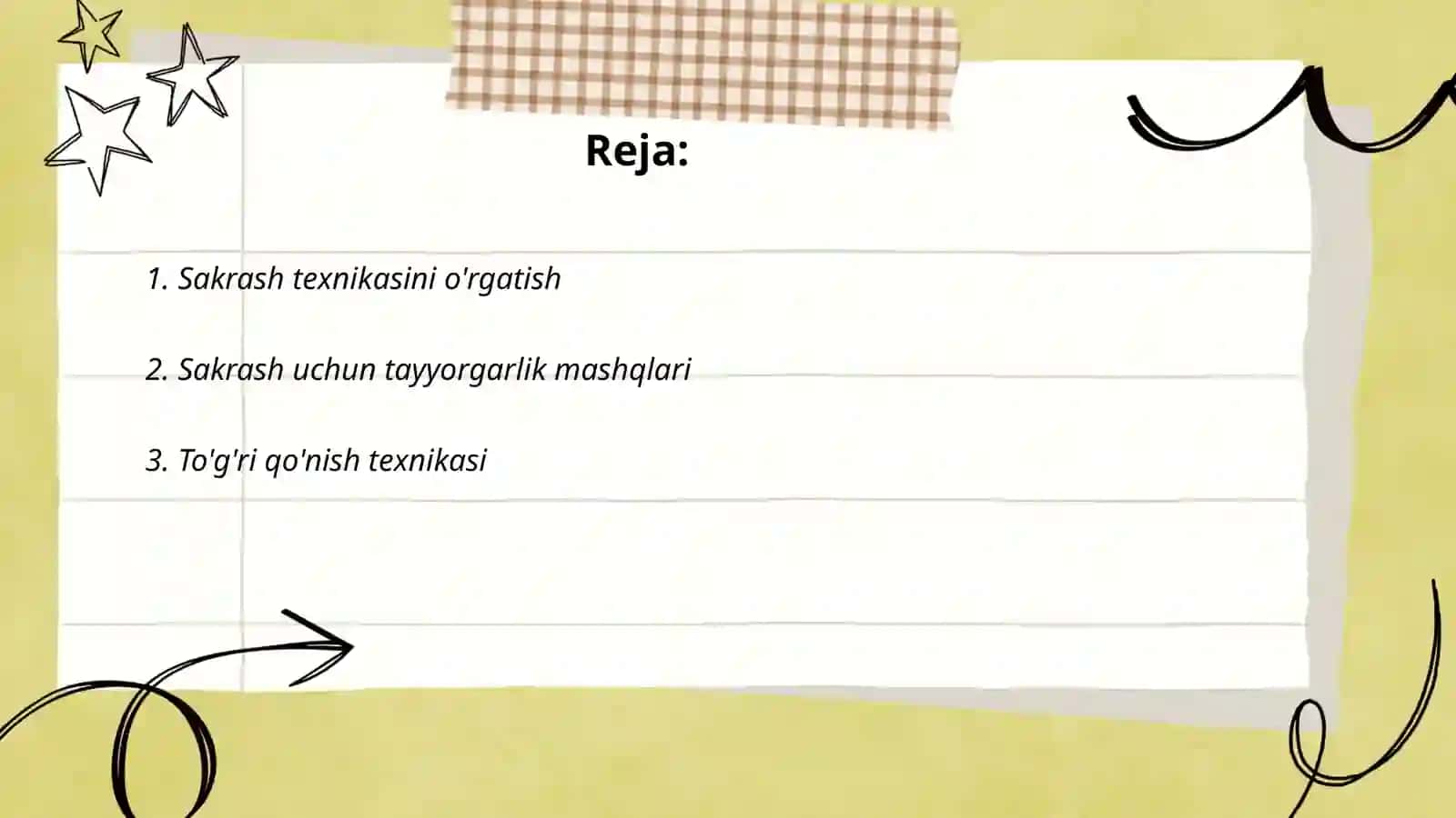Sakrash mashqlarini o‘rgatish 2