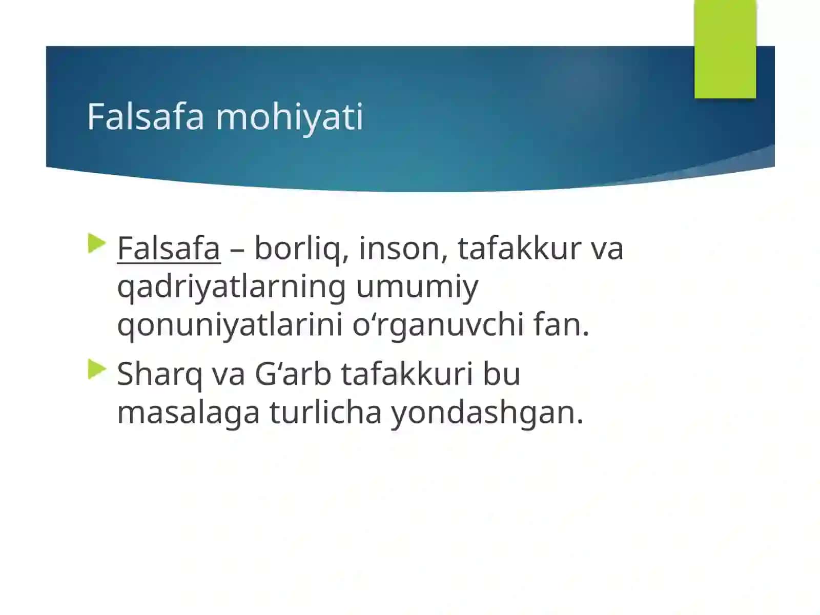 Sharq va G‘arb mutafakkirlari qarashlari 2