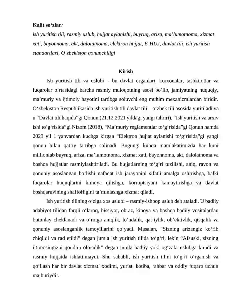 Ish yuritish tili va uslubi 2
